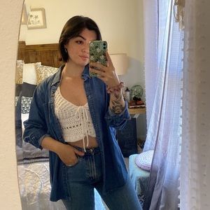 Classic Lands’ End Denim Button Up